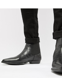 ASOS DESIGN Wide Fit Chelsea Boots In Black Faux Leather