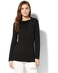 New York & Co. Buttoned Cowl Neck Sweater