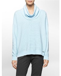 Calvin Klein Rib Knit Cowl Neck Cotton Blend Sweater