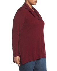 Sejour Plus Size Wool Cashmere Cowl Neck Sweater