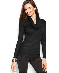 INC International Concepts Ribbed Knit Cowl Neck Sweater