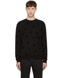 McQ Alexander Ueen Black Micro Swallow Sweatshirt