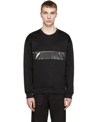 McQ Alexander Ueen Black Vinyl Panel Sweatshirt