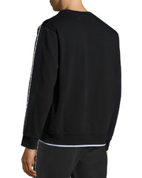 McQ Alexander Ueen Contrast Trim Long Sleeve Sweater Darkest Black