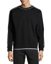 McQ Alexander Ueen Contrast Trim Long Sleeve Sweater Darkest Black