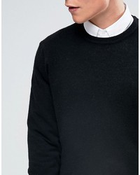 Asos Cashmere Crew Neck Sweater In Black