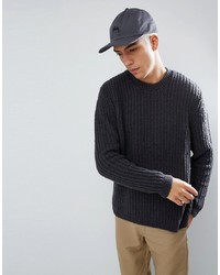 ASOS DESIGN Asos Relaxed Fit Jumper In Charcoal
