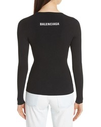 Balenciaga Back Logo Ribbed Sweater