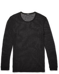 Balmain Basketweave Knit Cotton And Linen Blend Top
