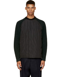 Juun.J Black And Forest Green Insulated Pullover
