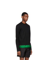 Prada Black And Green Wool Sweater