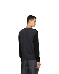Loewe Black And Grey Anagram Embroidered Sweater