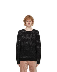 Rochas Homme Black And Grey Brushed Jacquard Sweater