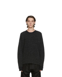 Jan Jan Van Essche Black And Grey Wool Striped Merichan Sweater