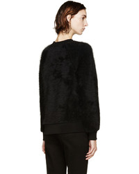 Balmain Black Angora Wool Sweater