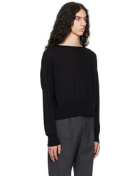 Auralee Black Boatneck Sweater