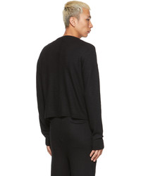Rick Owens Black Boiled Cashmere Sweater