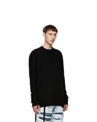 Unravel Black Boiled Hybrid Elongated Sweater