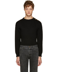 Saint Laurent Black Buttoned Sweater