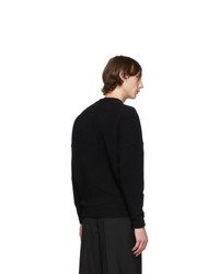 Giorgio Armani Black Cashmere And Silk Kangaroo Pocket Sweater