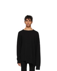 Dries Van Noten Black Cashmere Asymmetric Hem Sweater