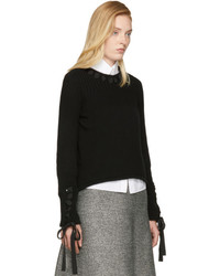 Fendi Black Cashmere Ribbon Sweater
