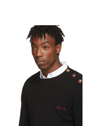 Givenchy Black Cashmere Signature Logo Sweater