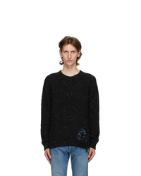 Maison Margiela Black Distressed Hem Sweater