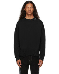 Marni Black Distressed Logo Sweater