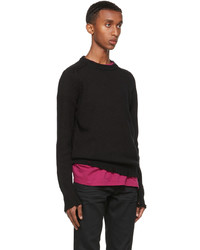 Saint Laurent Black Distressed Sweater