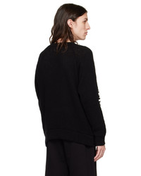 Les Tien Black Distressed Sweater