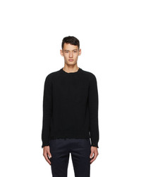 Saint Laurent Black Distressed Sweater