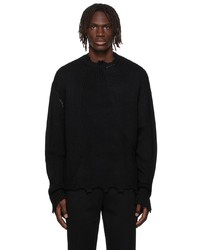 C2h4 Black Filtered Reality Arc Sculpture Sweater