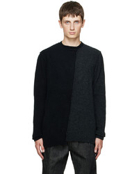 Isabel Benenato Black Gray Asymmetric Sweater