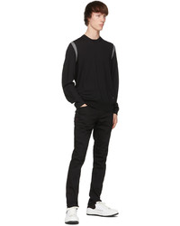 Alexander McQueen Black Grey Wool Stripe Sweater