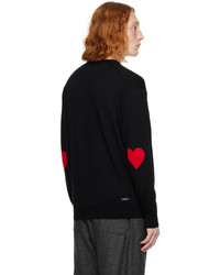 Sophnet. Black Heart Elbow Sweater