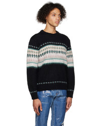 System Black Intarsia Sweater