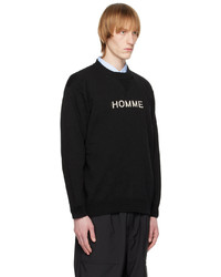 Comme des Garcons Homme Black Intarsia Sweater