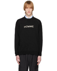 Comme des Garcons Homme Black Intarsia Sweater