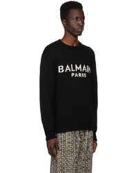 Balmain Black Jacquard Sweater