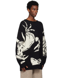 Jil Sander Black Jacquard Sweater