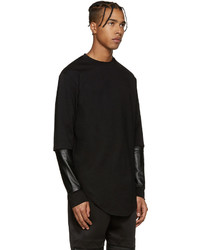 Pyer Moss Black Layered Sleeves Pullover