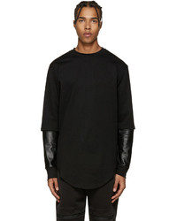 Pyer Moss Black Layered Sleeves Pullover