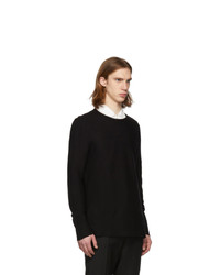 Hugo Black Linen Crewneck Sweater