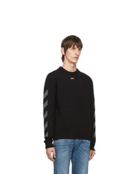 Off-White Black Melange Diag Sweater