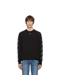 Off-White Black Melange Diag Sweater