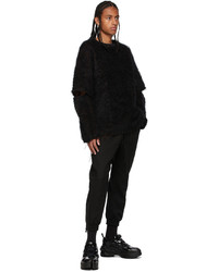Song For The Mute Black Mohair Split Sleeve Sweater