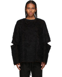 Song For The Mute Black Mohair Split Sleeve Sweater