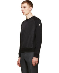 Moncler Black Nylon Panel Sweatshirt
