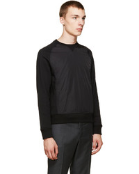 Moncler Black Nylon Panel Sweatshirt